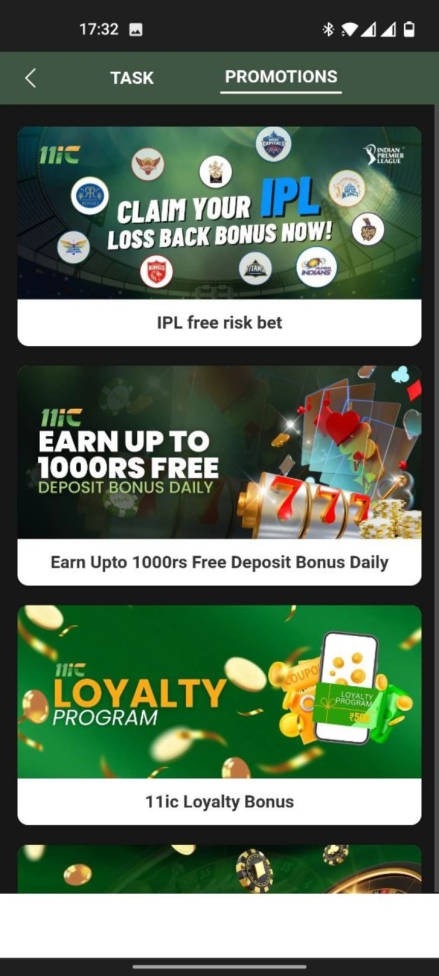 Explore the Bonuses section of the 11ic app in India, offering exclusive promotions, welcome bonuses, and special rewards for an enhanced gaming and betting experience.