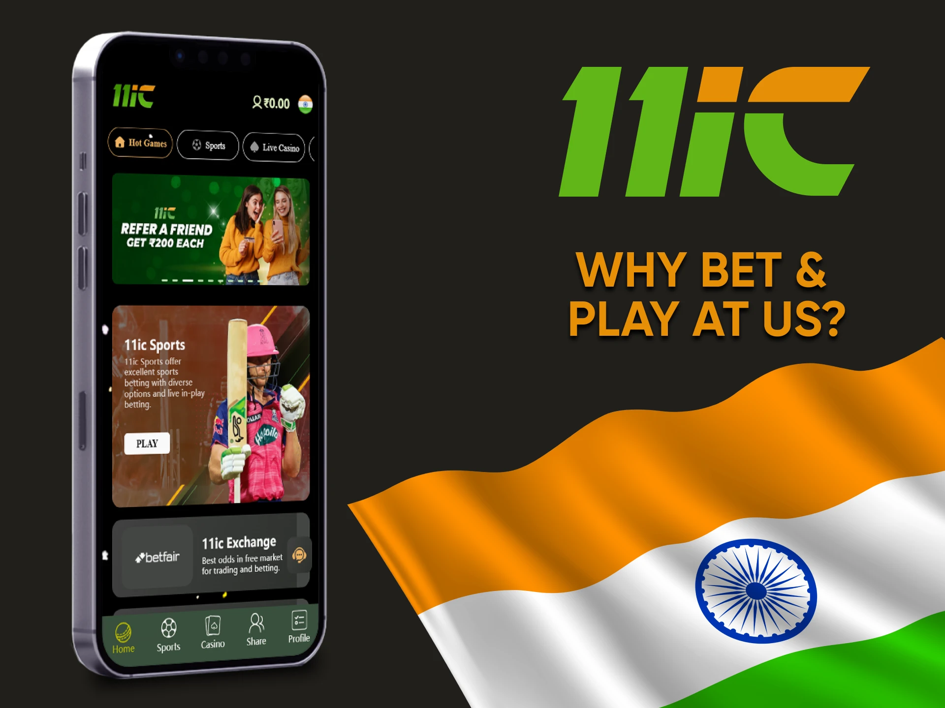 Discover why to bet and play casino at 11ic in India, featuring exclusive bonuses, a wide variety of games, secure transactions, and an exceptional user experience.