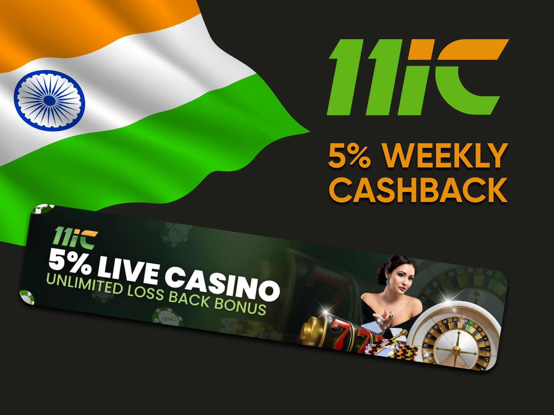 11ic gives weekly cashback to its users.