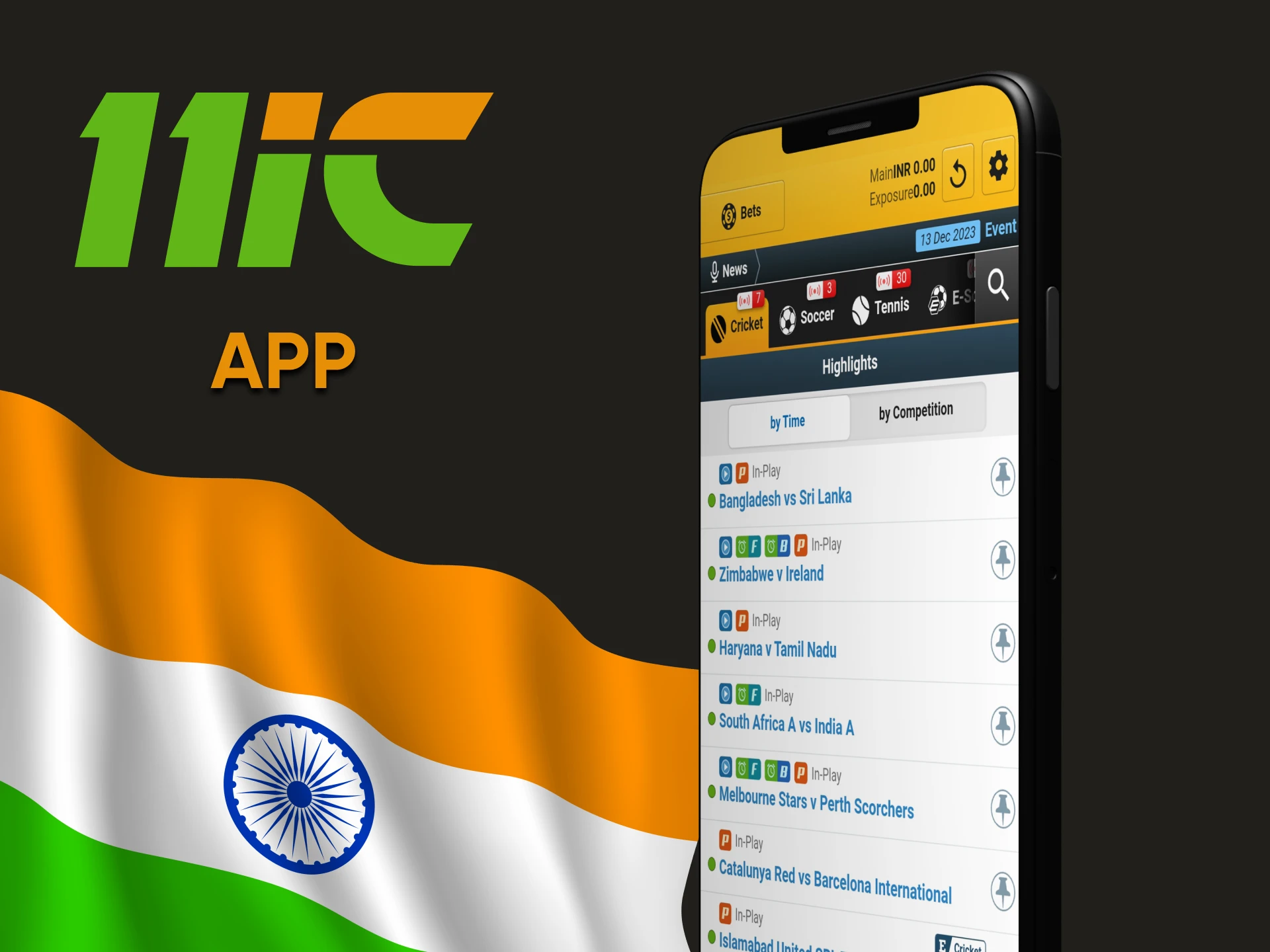 You can place bets on cricket using the 11ic app.